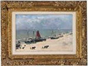 Bomschuiten On The Beach by Hendrik Willem Mesdag
