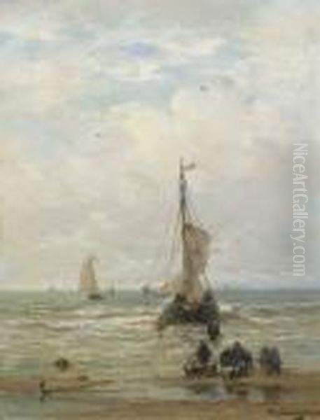 Unloading The Catch In The Surf - view 1