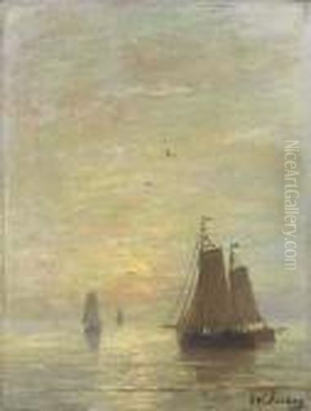 A Calm Sea At Sunset - view 1