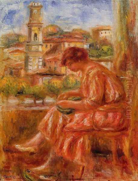 Woman At The Window With A View Of Nice - view 1