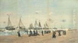 The Scheveningen Fishing Fleet Setting Off To The Fishinggrounds by Hendrik Willem Mesdag