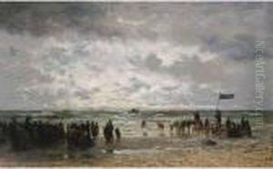 Le Depart Du Bateau De Sauvetage by Hendrik Willem Mesdag