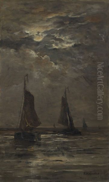 Fishing Boats At Sea - view 1