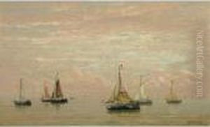 Fishing Boats In A Calm by Hendrik Willem Mesdag