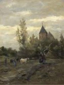 A View On The Church Of Vries, Drenthe by Hendrik Willem Mesdag