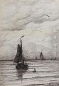A Bomschuit At Anchor In Calm Weather A Bomschuit At Anchor In Calm Weather
