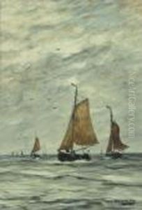 Bomschuiten by Hendrik Willem Mesdag
