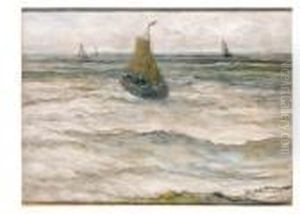 Een Binnenkomende Bomschuit by Hendrik Willem Mesdag