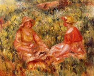 Two Women In The Grass by Pierre Auguste Renoir