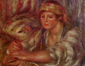Woman Playing Cards by Pierre Auguste Renoir