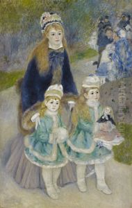 Madame Georges Charpentier and Her Children at park by Pierre Auguste Renoir