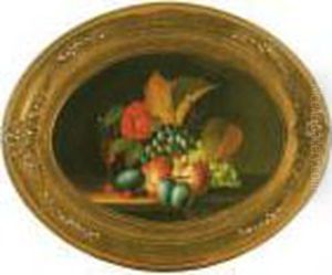 Still Life Of Fruits, Flowers And A Glass Of Wine On A Table by Michaelangelo Meucci