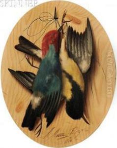 Lot Of Three Trompe L'oeil Bird Studies by Michaelangelo Meucci