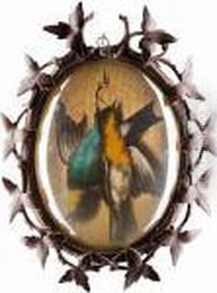 Trompe L'oeil Of Hanging Songbirds - view 1