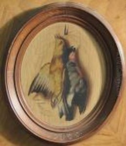 A Trompe L'oeil Of Songbirds; Also A Companion Painting (a Pair) by Michaelangelo Meucci