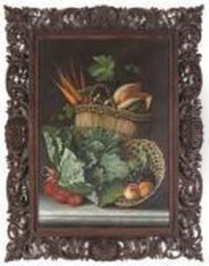 Still Life Of Summer Fruit And Vegetables by Michaelangelo Meucci