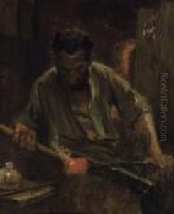 Souffleur Dans Une Verrerie by Constantin Meunier