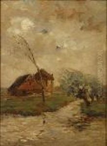 Ferme Dans Un Paysage by Constantin Meunier
