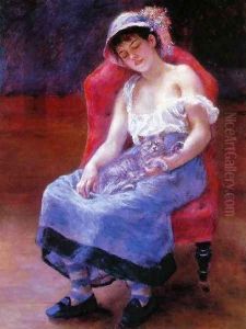 Sleeping Girl (Girl with a Cat) by Pierre Auguste Renoir