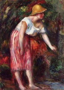 Woman In A Straw Hat by Pierre Auguste Renoir