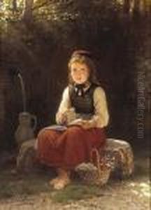 A Young Girl At The Well by Meyer Georg von Bremen