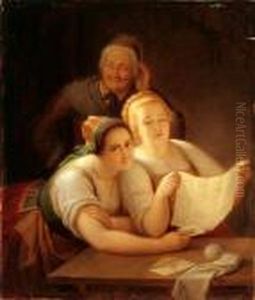 Eavesdropping On Two Maidens by Meyer Georg von Bremen
