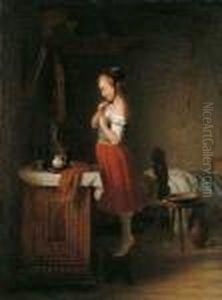 Junges Madchen Vor Dem Spiegel by Meyer Georg von Bremen