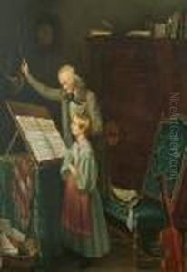 Musiklehrer Mit Schulerin by Meyer Georg von Bremen
