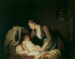 Junge Mutter Ihr Kind In Eine Korbwiege Legend. by Meyer Georg von Bremen