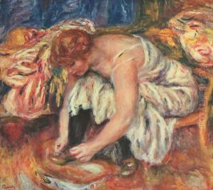 Woman Tying her shoes Woman Tying her shoes