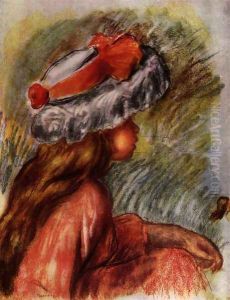Girl head by Pierre Auguste Renoir