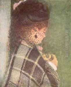 Lady with veil by Pierre Auguste Renoir