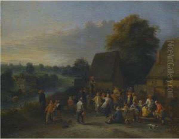 Peasants Merrymaking Outside An Inn - view 1