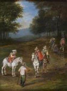Des Cavaliers Dans Un Paysage by Theobald Michau