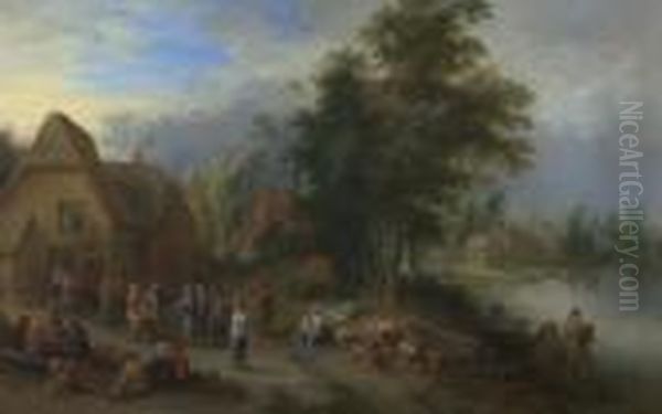 Village Landscape With River. - view 1