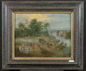 Marktszene Am Fluss. by Theobald Michau