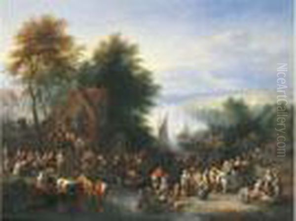 Vue D'un Village Pres D'une Riviere - view 1