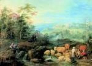 Paesaggio Con Armenti E Figure