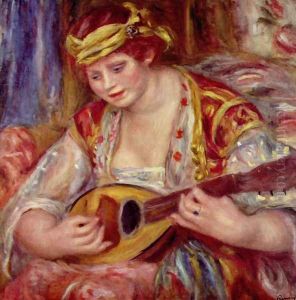 Woman with a mandolin by Pierre Auguste Renoir