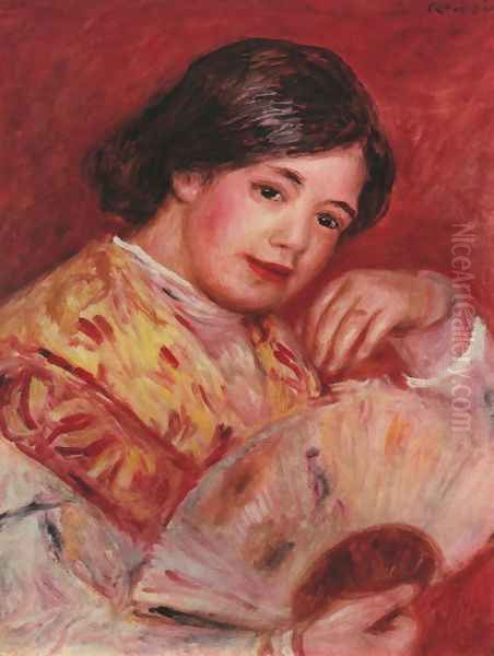 Young girl with a fan - view 1