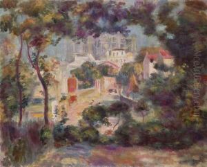 Landscape with a view of Sacre-Coeur by Pierre Auguste Renoir