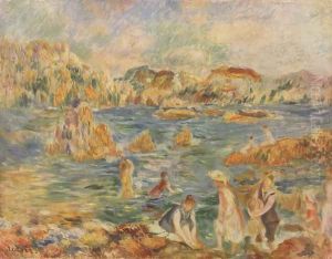 On the beach of Guernesey by Pierre Auguste Renoir