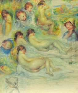 Studies of Nudes The Artists Children and his Wife by Pierre Auguste Renoir
