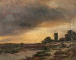 Paysage A La Charette Et Au Moulin Paysage A La Charette Et Au Moulin