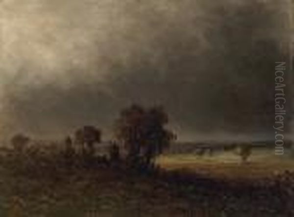 Windmills In Approaching Storm - view 1