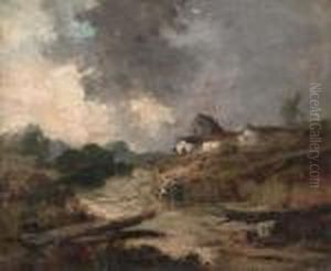 A Walk Through A Village In Picardy by Georges Michel