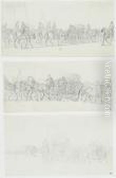 Sketches Of Russian Troops In France In 1814: Three - view 1