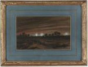Fireworks Around Paris by Georges Michel