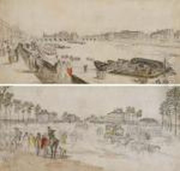 Vue De La Seine A Paris Avec L'hotel De La Monnaie Et L'ile De La Cite A L'arriere-plan - view 1