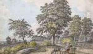 Une Bergere Dans Un Paysage